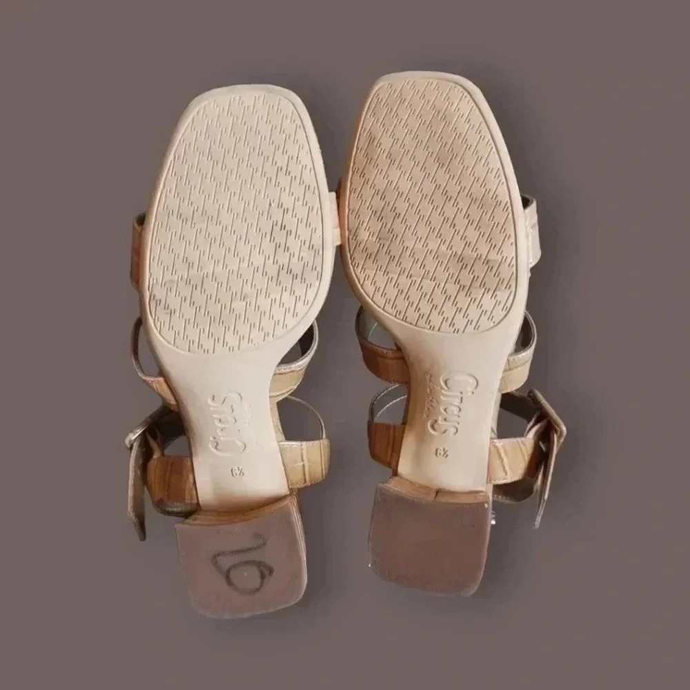 Circus by Sam edelman fisher strappy sandals size 6.5 tan camel color - Picture 9 of 14